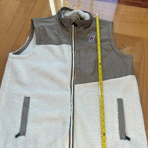 K-Way Cream and Gray Fleece Vest